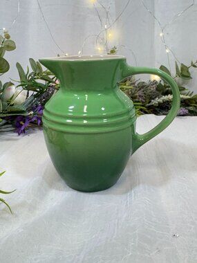 Le Creuset Stoneware Breakfast Jug Pitcher Ombre Bamboo Green New RARE